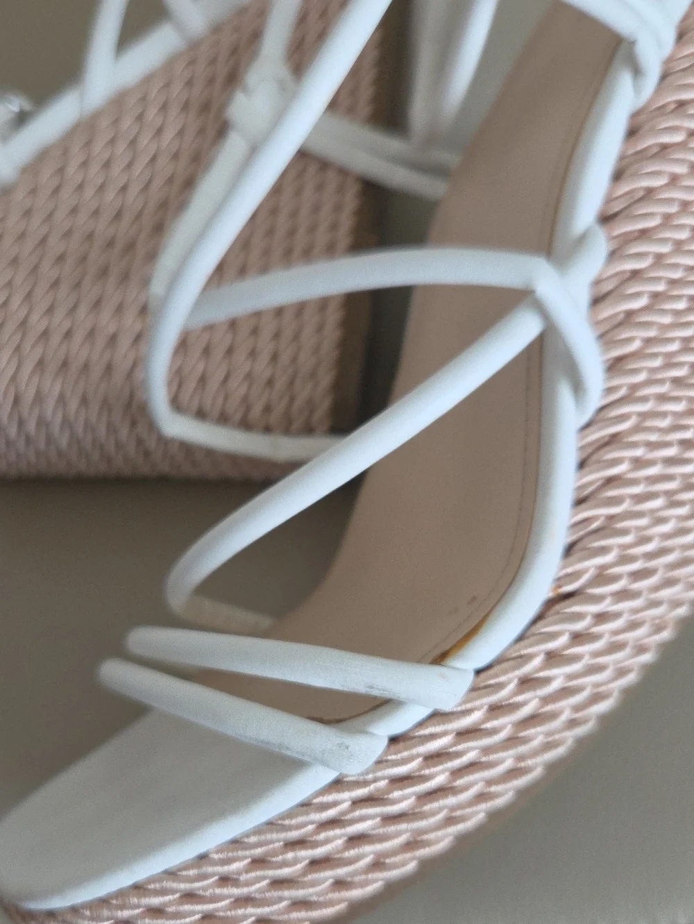 Marc Fisher White Strappy Wedge Sandals